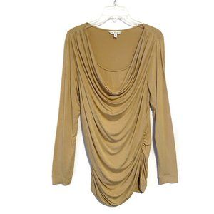 Cabi 570 Lola Top Long Sleeve Draped Front Stretch